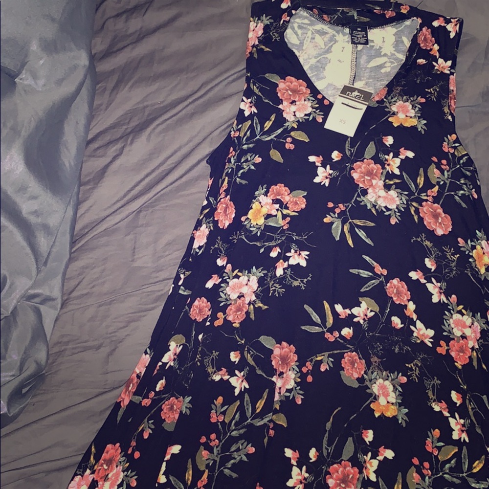 Floral choker neck dress